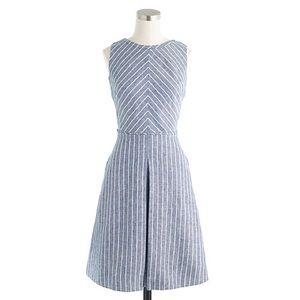 JCREW LINEN CHEVRON-STRIPED DRESS